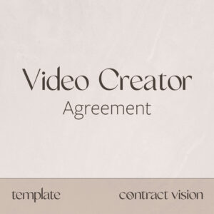 Video Creator Agreement - Contract Vision