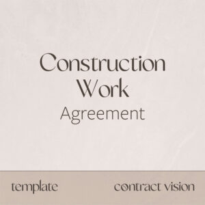Construction Work Agreement - Contract Vision