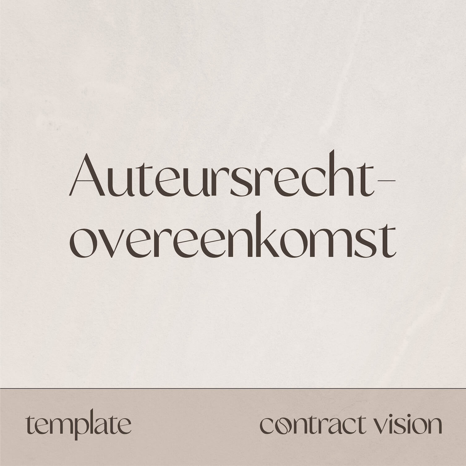 Auteursrecht overeenkomst - Contract Vision - Contract op maat